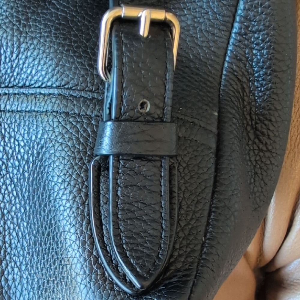 Coach Black Pebbled Leather Mini Turnlock Backpack with Gold Accents - Picture 7 of 16